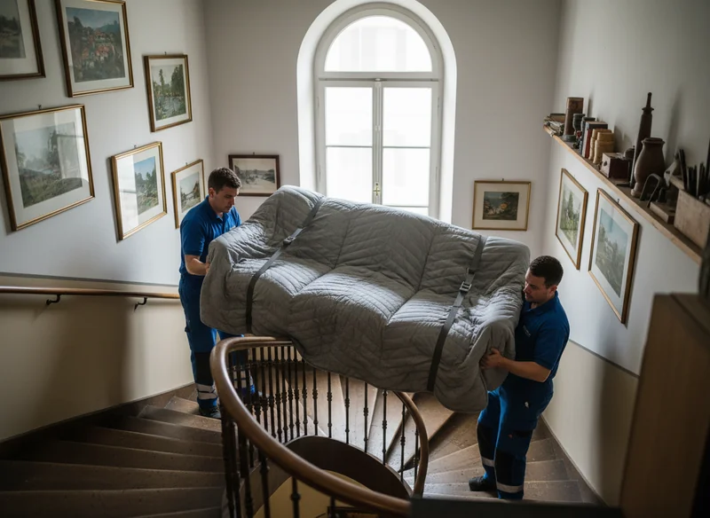 Évacuation par cage d'escalier ou monte-meubles si besoin