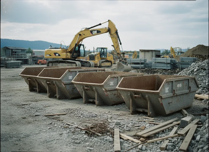Bennes de chantier (5 m³, 10 m³, 25 m³) selon volume
