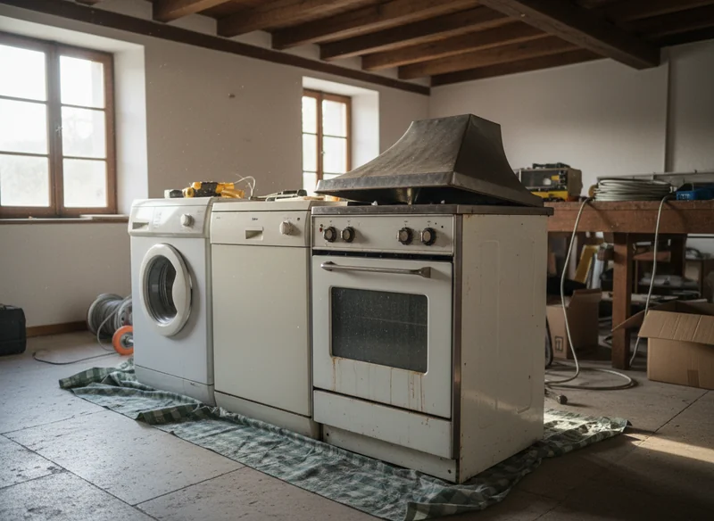 Machine à laver, sèche-linge, lave-vaisselle, four, plaque, hotte