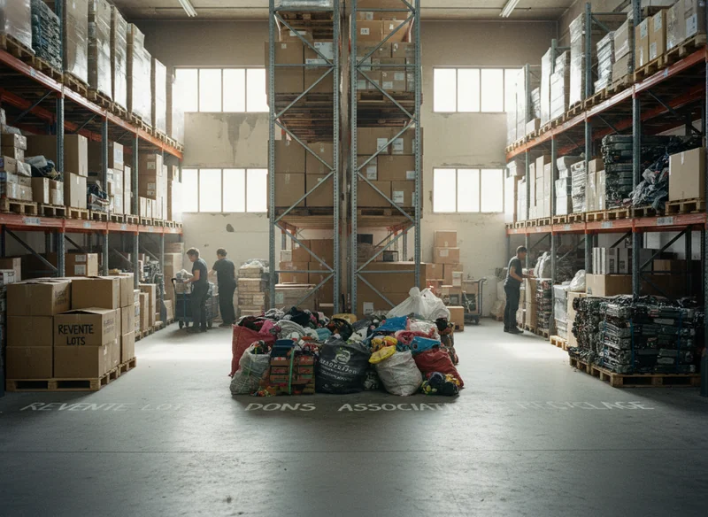 Tri stocks : revente lots, dons associatifs, recyclage