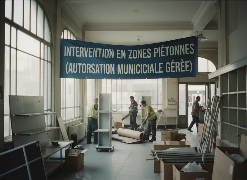 Intervention en zones piétonnes (autorisation municipale gérée)