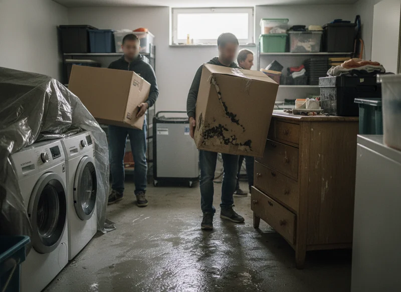 Évacuation cartons et mobilier humide ou moisis