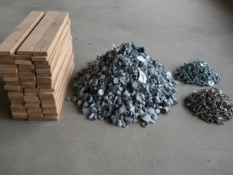 Tri en filière bois, plastique et métal
