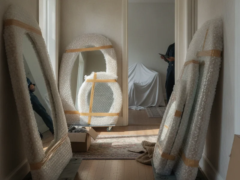 Miroirs emballés pour l’enlèvement